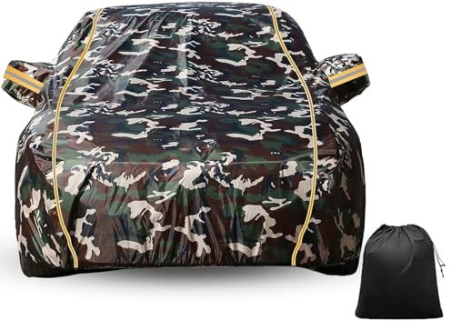 LinGKon Abdeckplane Wasserdicht für VW Bus T1 T2 T3 1950-1992丨Autoabdeckung Vollgarage Wetterfeste Staubdicht Auto Abdeckplane Winddicht Schneefest mit Aufbewahrungstasche(Camo)