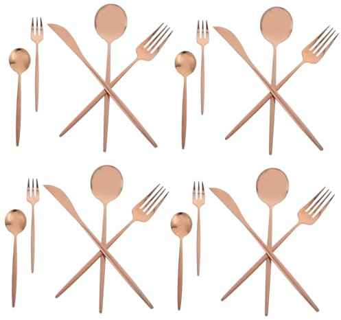 Amosfun 30 Cubiertos De Acero Inoxidable Utensilios De Latón Cubiertos Bohemios De Cocina Utensilios De Cocina Coreanos De Café Antiguos Tenedor De Pastel De