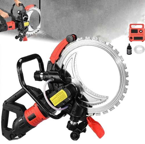 ZHAOSJ Sierra para Hormigón 16 Toroidal Eléctrica, Sierra de Anillo 8980W/9500W, Máquina para Ranurar Paredes 3000RPM, Sistema Corte Húmedo, Corte Máx 29cm