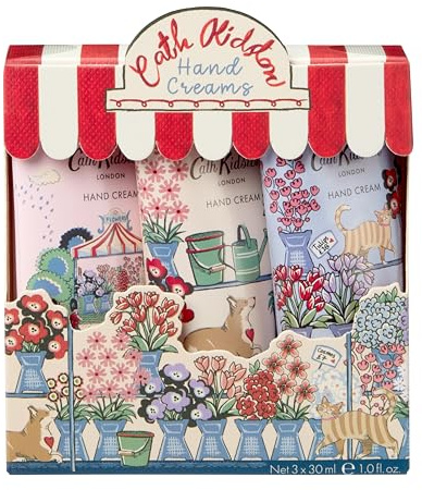 Cath Kidston Hand Cream Trio Gift Set, Travel Size 3x 30ml, Shea Butter Moisturiser, Fragranced, Scented Hand Care, Vegan and Cruelty Friendly, Gift For Her, Beauty Self-Care