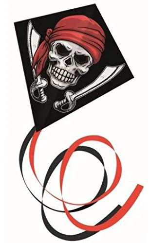 Günther Flugspiele 1149 - Einleiner-Drachen Pirat, ca. 70 x 70 cm, Kinderdrachen aus robustem Polyester, für Kinder ab 6 Jahren, inkl. Griff und Drachenschnur