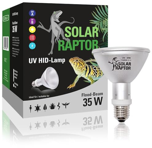 SOLAR RAPTOR HID UV-Strahler, Metalldampflampe, Wärme & UV-Lampe für Terrarien (35 Watt/Flood)