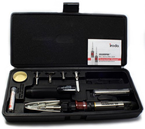 Iroda SOLDERPRO 120 Cordless Refillable Butane Soldering Iron and Torch Kit