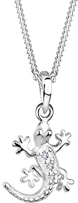 Elli Collier Femme Lézard Gecko Cristal Argent Sterling 925