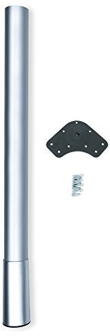 Emuca 2034725 Tischbein Ø60 verstellbare Höhe 687-800mm in Stahl Aluminiumfarbe lackiert