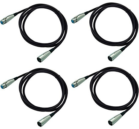 ARLI 4x XLR Mikrofonkabel 10m – Symmetrisch 3-polig | Stecker auf Kupplung | Ø6mm abgeschirmt für Mikrofon Mischpult Studio PA