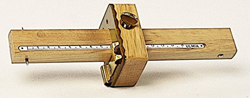 Ulmia Messwerkzeug (Streichmaß) - Präzisionswerkzeug, dient zum Anreißen gekrümmter Flächen, 2 hochpräzise und leicht verstellbare Anreißstäbe mit eingelegter Maßskala, mit Kurvenanschlag - 0029K