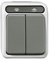Schneider Electric Merten MEG3755-8029 Aufputz Rollladentaster, 1-polig, Feuchtraum Schalterprogramm 1-fach , IP44, AQUASTAR, Lichtrgrau