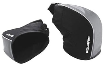 Polaris Universal Formed Snowmobile Handlebar Gauntlets - Black, Quick Attach Snowmobile Accessories, Water & Wind Resistant Mitts - 2879796