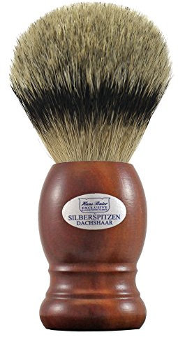Hans Baier Exclusive Rasierpinsel Echt Silberspitz Dachshaar