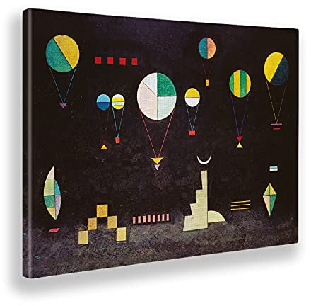 Giallobus - Cuadro - Vassily Kandinsky - Plato hondo - Lienzo con marco estándar - 140x100 - Listo para colgar - Cuadros modernos para el hogar