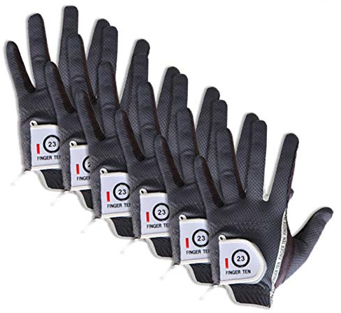 Guanti da Golf Uomo 6 Pack, Guanto Nero Grigio, per la Pioggia e Il Clima Umido per Uomo Utilizzabili con Meteo, Mano Sinistra Destra Seleziona Taglia S M ML XL (XLarge Grey, Destra)