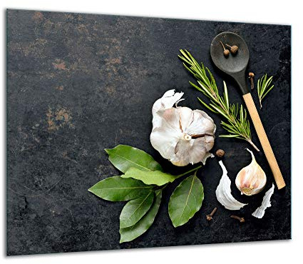 TMK ArtDeko Herdabdeckplatte 1 Teilig 60x52 cm - Spritzschutz Herdabdeckung – Herdschutz aus Sicherheitsglas – Robust, Hygienisch & Rutschfest– Schutz für Induktion, Ceran, Gas & Elektro