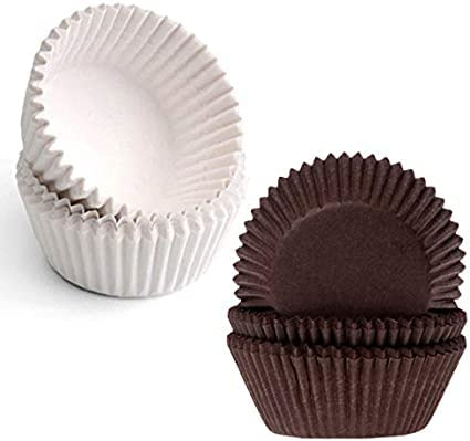 2000 moldes de papel blancos o marrones para repostería, tartas, magdalenas, pasteles, galletas, etc., Ø mm. 45 x H 23,5, bianco