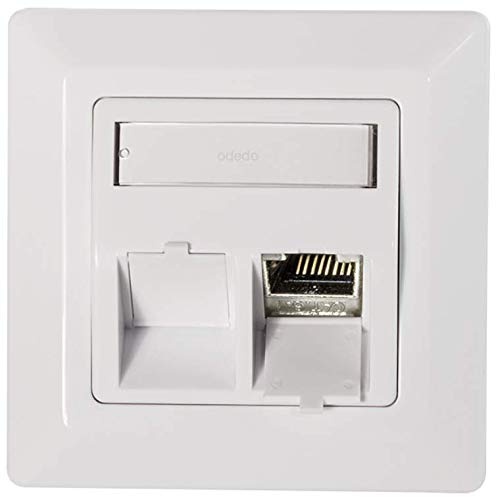 odedo Leerdose Anschlussdose für 2 Keystone Module Unterputz weiß