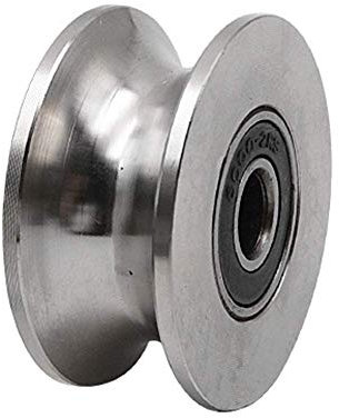 Chiloskit 304 Edelstahl 5,1 cm Schiebetorrollenlager U-Rillenrolle Kugellager Laufschiene starre Lenkrolle zum Heben von Schwingschiebetor (U-Nut 5,1 cm)
