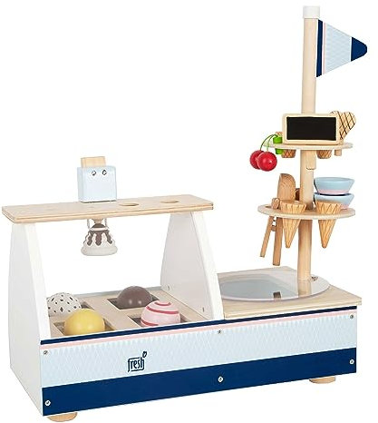 small foot Eistheke fresh aus Holz, Zubehör für Kinderküche und Kaufmannsladen, ab 3 Jahren, 11815