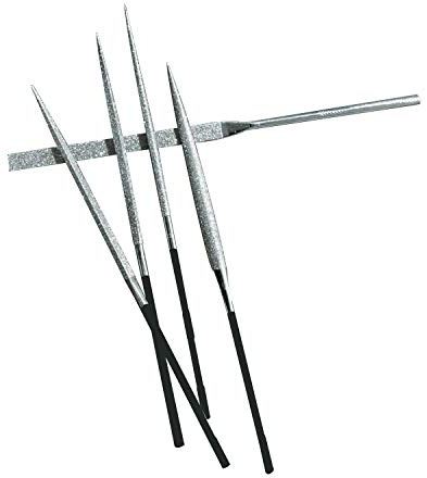 Lot de 10 limes diamantées avec revêtement en grain de diamant 100 - Idéal pour le traitement de matériaux durs tels que l'acier, le verre ou la céramique.