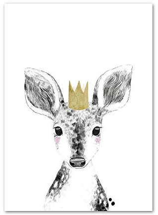 LCSLDW Leinwanddruck Tier Nordic Poster Und Drucke Wandkunst Drucken Leinwand Malerei Baby Wandbilder Für Kinderzimmer, Home Decoration, 15X20Cm No Frame