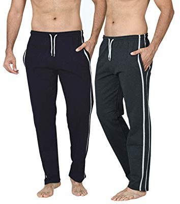 Långa loungebyxor för män nattkläder (tvåpack) pyjamasbyxor nattkläder