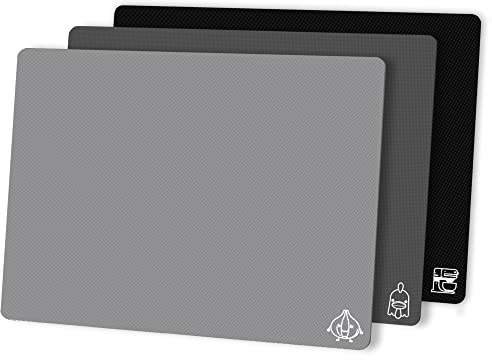 ZVP Flexible Plastic Cutting Boards for Kitchen Set of 3, Color Coded Cutting Mats, Non-Slip Cutting Boards for Meat, Dishwasher Safe, Gray