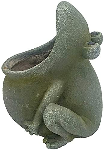 GXBCS Pflanzkübel Blumentöpfe Übertopf Sukkulenten Blumentopf Simulation Frosch Stein Zement Blumentopf Outdoor Bonsai Grün Topf Pflanzer Zuhause 925