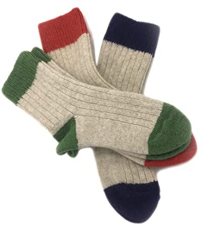 PASINI FASHION 3 Paia - Calzini da Bambino e Bambina Con Cashemire - Collezione GIOTTO - Sottili, Morbidi e Caldi, in Assortimento Colori Fantasia (Rosso, Verde, Blu, 19-22)