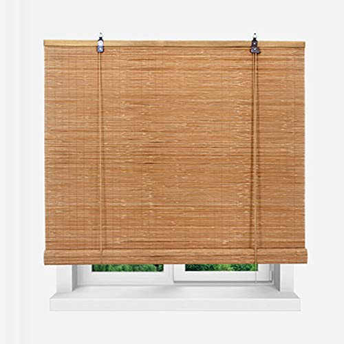 kefu01 Tenda a Rullo in bambù Naturale,Avvolgibile Bamboo,Tapparella Avvolgibile bambù,Tapparella a Carrucola in Bamboo,Tende ?Schermo Privacy,per Patio/Galleria,con Accessori (W60xH155cm/W24 xH61)