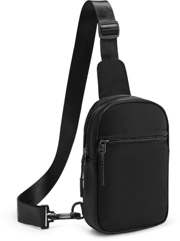 CHOLISS Small Sling Bag for Women and Men, Crossbody Bags Trendy Fanny Packs Chest Bag with Extended Strap, Black