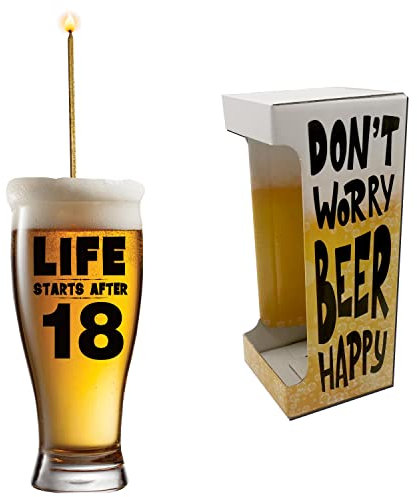 Bombo Chope de bière Life Starts After 18 pour fête d'anniversaire