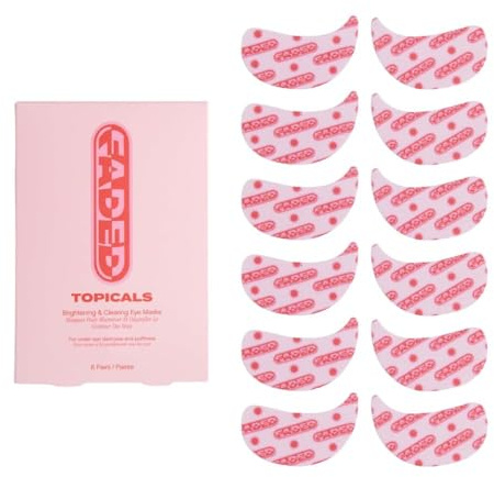 Topicals Faded Brightening Under Eye Masks | Patches to Depuff, Hydrate, Brighten and Cool | Reduce Dark Circles and Fine Lines | Contains Kojic Acid, Caffeine and Niacinamide (Set of 6)