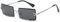 YUELUQU Retro Rahmenlose Sonnenbrille für Damen Herren Mode Retro Rechteck Brille Quadratische durchsichtige Sonnenbrille (A-Silber/schwarz)