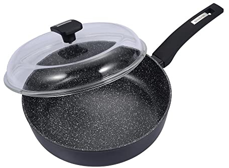 Schäfer Ø 28cm Schmorpfanne Bratpfanne mit Deckel Marble Black Pfanne