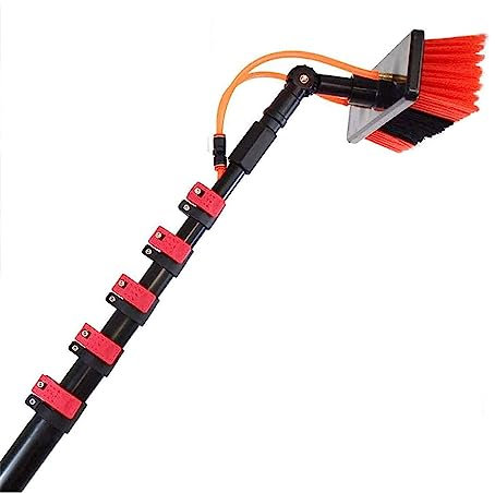 Witriolik 3.6-10.8m Washing Kit Water-fed Brush,Water Fed Telescopic Brush,Window Cleaning Pole Photovoltaic Panel Cleaning Tool Cleaning Cloth for High Window