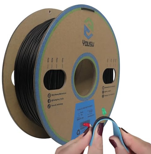 YOUSU 3D Drucker Filament Leitfähiges Filament 1.75 mm TPU für 3D Drucker & 3D Stift 1 kg (2.2 lbs) Schwarz
