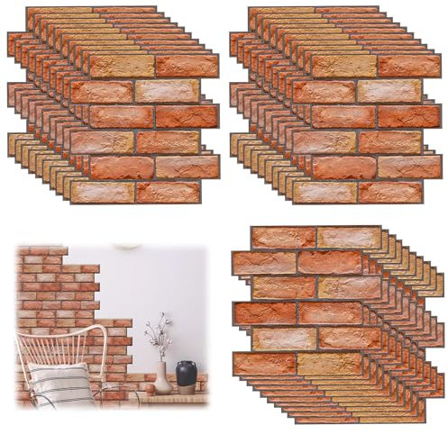 30 Stück 3d Wandpaneele Steinoptik Selbstklebend, 30 × 30 cm Wandverkleidung aus Kunststoffplatten, Wasserdicht PVC Backstein Tapete für Innenbereich, Außenbereich, Geschäftsräume