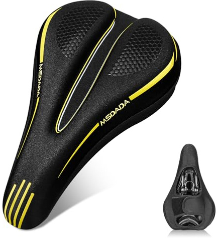 Neu Klettverschluss Fahrradsattel Überzug, Ergonomischer Gel Sattelbezug, Sattelbezug Fahrrad Damen Herren, Memory Foam Fahrradsitz Überzug Weich&Bequem für Mountainbike Rennrad Hometrainer Fahrrad