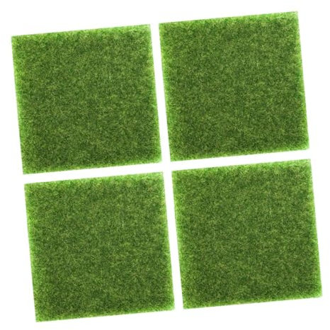 BESPORTBLE 4pcs Fake Grass Artificial Turf Mats Grass Carpet Outdoor Realistic Simulation Turf Decorative Landscaping Prop