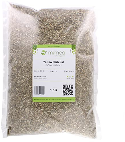 Mimea Yarrow Herb Cut | 1kg | Quality Ingredients | Natural Herb for Teas, Infusions, and Skincare | 100% Natural |No Artificial Additives