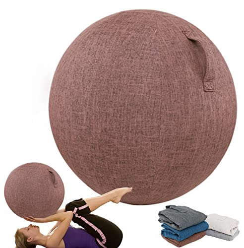 Dsongo Yogaball Bezug, 55cm/65cm/75cm Baumwolle+Leinen Schutz Yoga Ball Abdeckung, Fitnessball Faltbar Sitzbälle Stoff Bezug Für Schwangerschaft, Fitness, Yoga