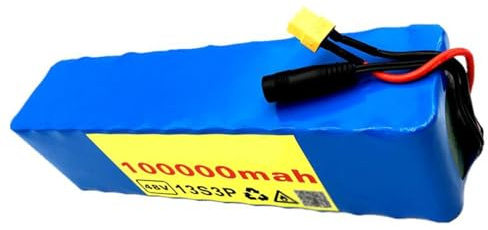 Paquete de batería de Iones de Litio 48v 100ah, batería de Bicicleta eléctrica, 13 Series 3 Paralelo + Cargador, para Bicicleta con Motor eléctrico ebike XT60 Plug