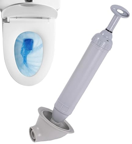 Vakuum-Druck-WC – Multifunktions-Hochdruck-WC-Saugglocken-Entferner, Saugglocken-Vakuum-Hochdruck-Kolben für Badewanne, Waschbecken, verstopftes Rohr (47 x 13 cm) (weiß, grau)