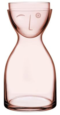 Mr. & Mrs. Night Carafe Water Set, Elegant Crystal Carafe & Glass Set for Bedroom, Office & Home, Premium Design for Stylish Hydration & Décor, Ideal Gift for All Occasions (1, dusty rose, 28 3/4)