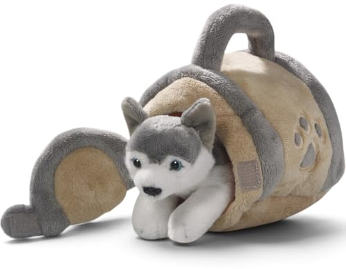 Carl Dick Husky in Hundehütte, Plüschtier, Kuscheltier ca. 16cm Plüschtier, Stofftier, Kuscheltier 3620
