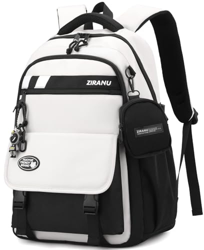 Amythe Cartable École Ados Garçons 8 à 15 ans Collège Imperméable Noir+Blanc