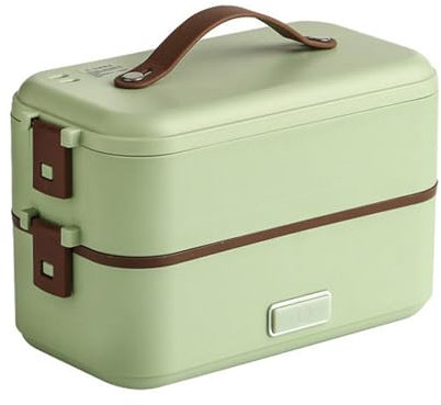 Lunch Box elettrico, contenitore in acciaio inossidabile 304, scaldavivande per adulti, plug-in, scaldavivande portatile per auto, camion, casa (verde)