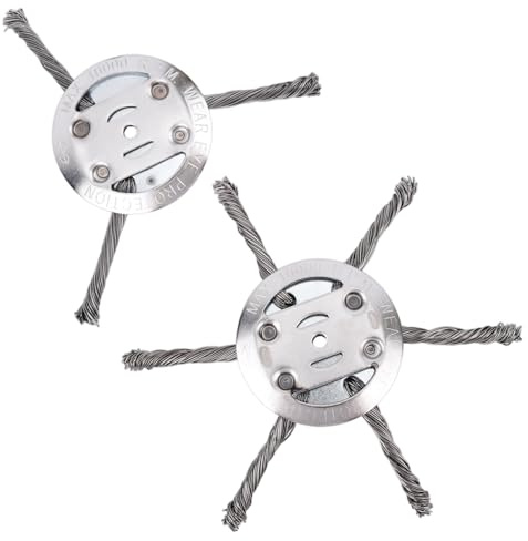 2 Pcs Steel String Wire Grass Trimmer Heads, Universal Curltap Weed Eater Remover Tool with 3 & 6 Wacker Blades Rotary Brush Weedeater Cutter Curl Tap Head Replacement for Lawn Mowers Attachments