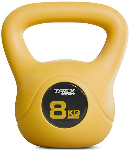 TREX SPORT Kettlebell 6-20kg Kugelhantel Ganzkörper-Workout Kugelgewichte | 6kg, 8kg, 10kg, 12kg, 16kg, 20kg TX-006-020CKB, rutschfester Griff, bodenschonend
