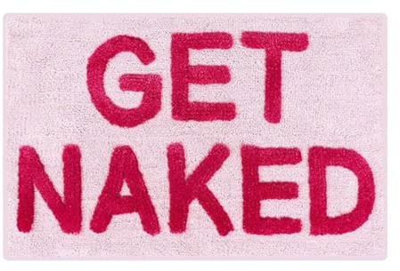 Jiakalamo Get-Naked Bath Mat,Cute Non Slip Bath Mats for Bathroom,Absorbent Pink Bathroom Rug,Microfiber Shower Mat for Bathtub Decor Mats,Washable Shower Floor Rug Apartment(60x40cm,Pink)