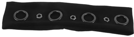 Breites Ösen Stirnband für Damen aus Stoff und Metall, Schwarz | Elastisch und Sicherer Halt, Hohles Design, Pflegeleicht, für Workouts und Aktive Momente